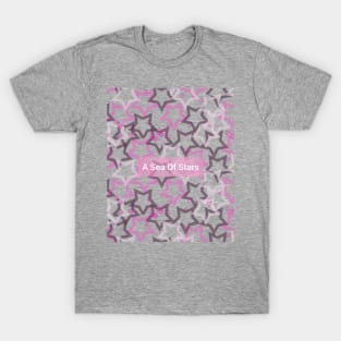 A Sea Of Stars. Digital Abstract Pattern in Pink T-Shirt